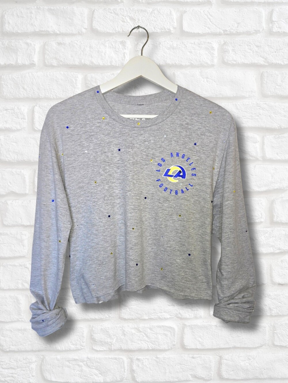 Los Angeles Rams Crop Top W/Rhinestones